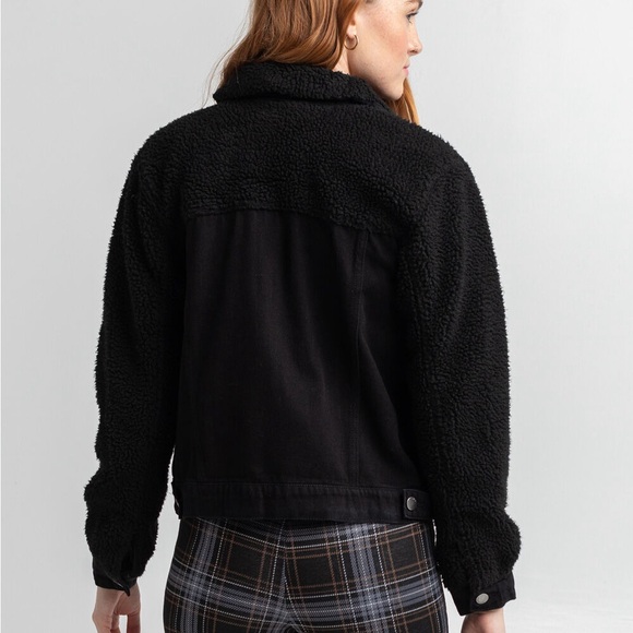 Topshop hybrid jean fur jacket - Picture 2 of 5